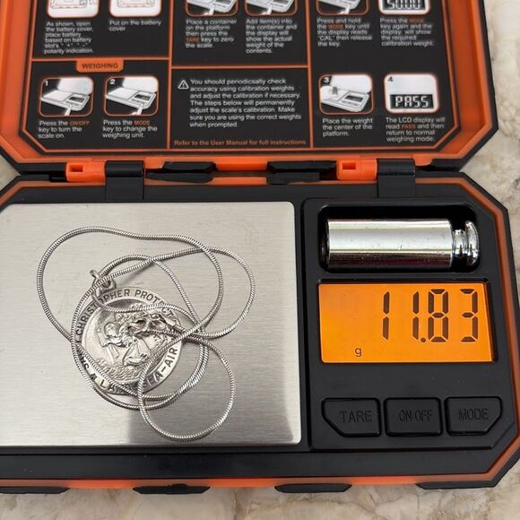 Rare Vintage Theda Sterling Silver St. Christopher Medal & Chain Unisex - Picture 11 of 11